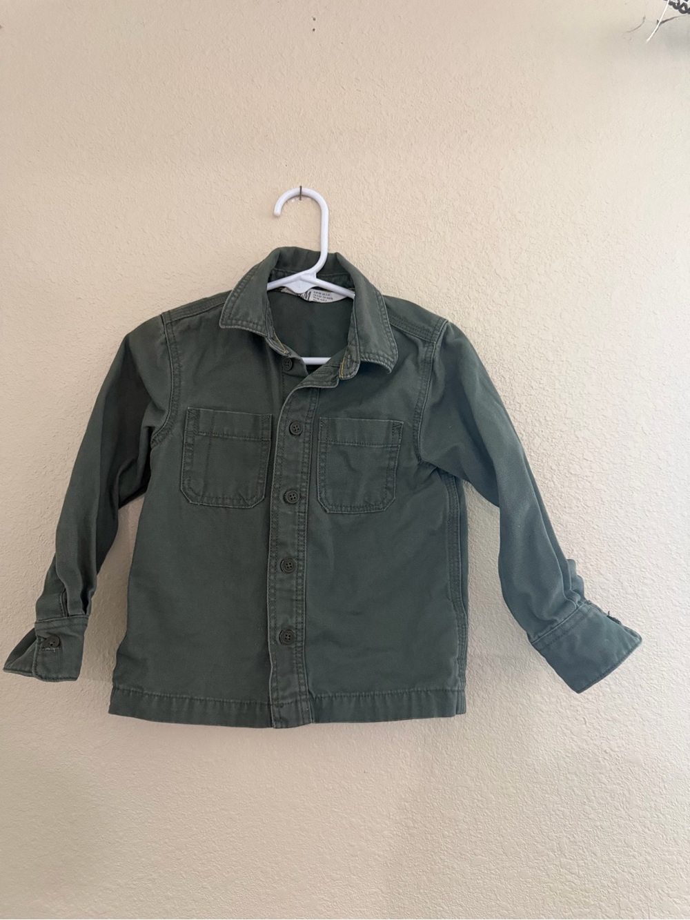 H&M Kids Green Button-Up Jean Jacket